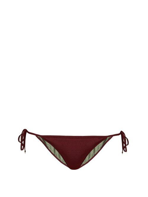 Matchesfashion.com Bower - Bang Tie Side Bikini Briefs - Womens - Burgundy
