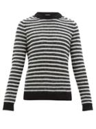 Matchesfashion.com Saint Laurent - Striped Mohair-blend Sweater - Mens - Black White