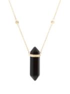 Matchesfashion.com Jacquie Aiche - Double Point Onyx & 14kt Gold Necklace - Womens - Black