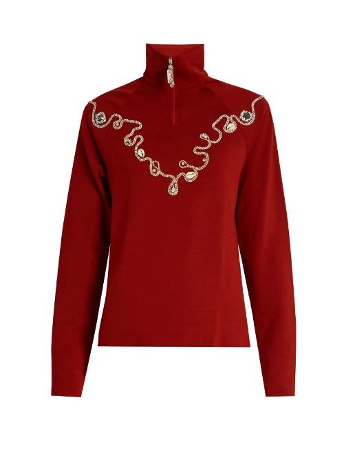 Wales Bonner Karim Embellished Wool-blend Top