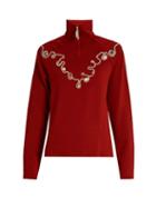 Wales Bonner Karim Embellished Wool-blend Top