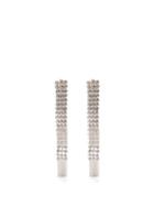Etro - Fringed Crystal-chainmail Clip Earrings - Womens - Silver