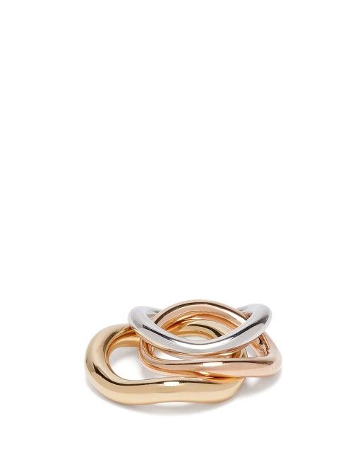 Matchesfashion.com Charlotte Chesnais - Wave Vermeil & Silver Stacking Rings - Womens - Multi