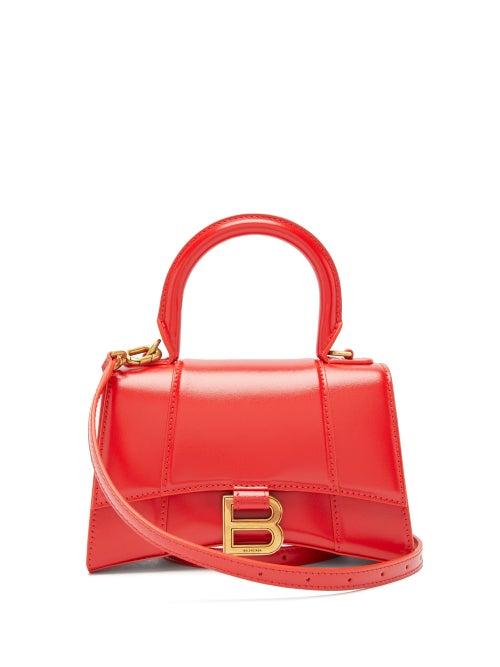 Matchesfashion.com Balenciaga - Hourglass Xs Leather Handbag - Womens - Red