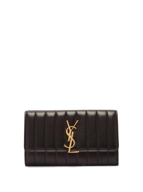 Matchesfashion.com Saint Laurent - Vicky Quilted Leather Purse - Womens - Black