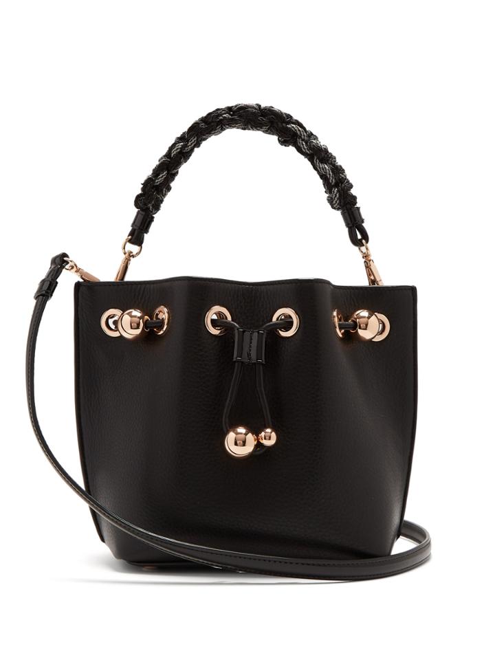 Sophia Webster Romy Woven Handle Leather Bucket Bag