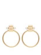 Matchesfashion.com Chlo - Darcey Logo Engraved Brass Hoop Earrings - Womens - Gold