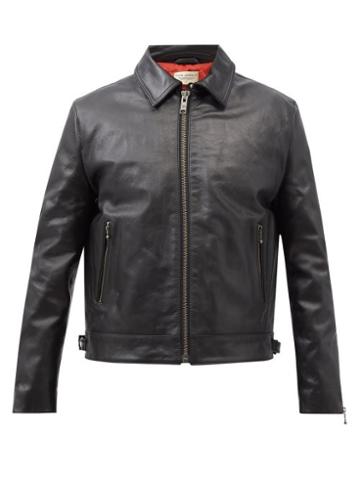 Nudie Jeans - Eddy Padded Leather Jacket - Mens - Black