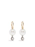 Jessica Mccormack - Gypset Diamond, Pearl & 18kt Gold Hoop Earrings - Womens - Gold Multi