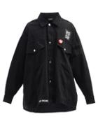 Raf Simons - Oversized Logo-patch Denim Jacket - Mens - Black