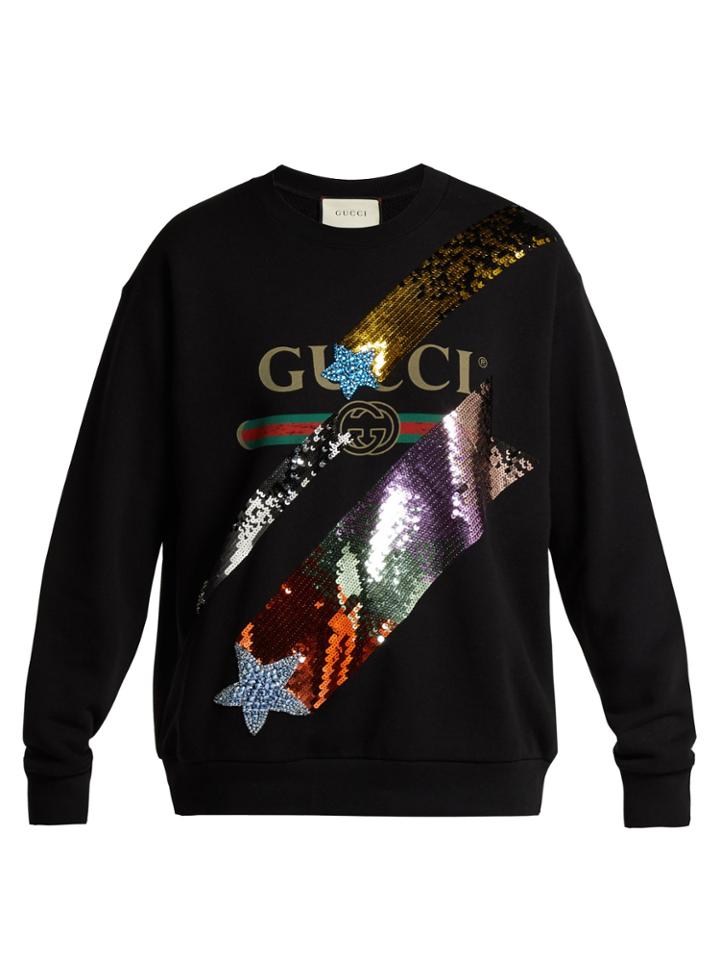 Gucci Sequin-embellished Cotton Sweatshirt