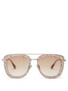 Matchesfashion.com Jimmy Choo - Glossy Glitter Acetate Aviator Sunglasses - Womens - Light Pink