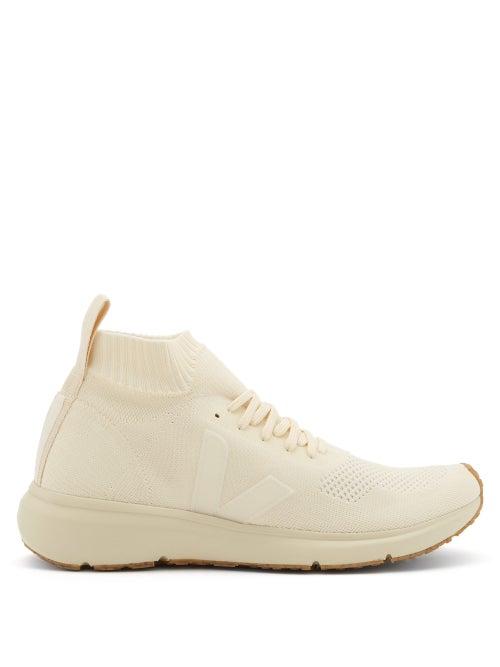 Matchesfashion.com Rick Owens - X Veja Ribbed-cuff Knitted-upper Trainers - Mens - White