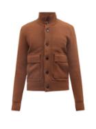 Tom Ford - High-neck Merino-wool Cardigan - Mens - Brown