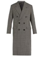 Matchesfashion.com Ami - Houndstooth Double Breasted Wool Blend Overcoat - Mens - Black Multi