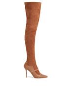 Matchesfashion.com Malone Souliers By Roy Luwolt - Madison Over The Knee Suede Boots - Womens - Nude