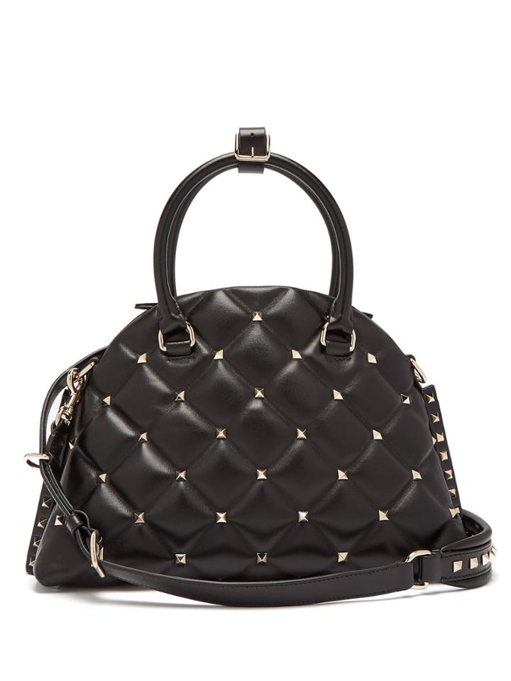 Valentino Candystud Quilted Leather Dome Bag