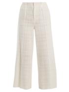 Roland Mouret Broadgate Wide-leg Open-weave Cotton Trousers