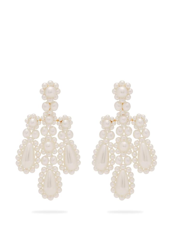 Simone Rocha Faux-pearl And Metal Chandelier Earrings