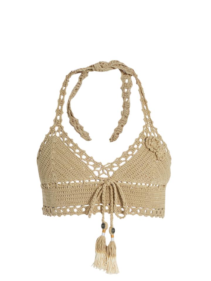 She Made Me Jannah Skirted Crochet Bikini Top