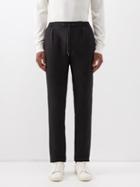 Ralph Lauren Purple Label - Drawstring-waist Linen Track Pants - Mens - Black