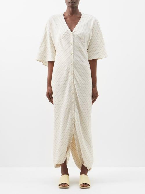 Palmer/harding Palmer//harding - Striped Twill Dress - Womens - Beige
