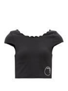 Marysia Sport - Iga Scalloped-edge Recycled-fibre Top - Womens - Black