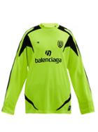 Matchesfashion.com Balenciaga - Logo-print Basketweave-jersey T-shirt - Mens - Yellow