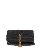 Ladies Bags Saint Laurent - Kate 99 Raffia Shoulder Bag - Womens - Black