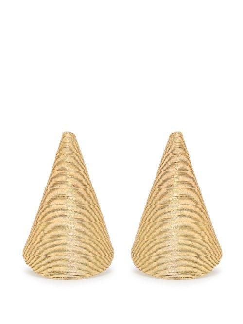 Matchesfashion.com Rebecca De Ravenel - Aida Triangle Cord Earrings - Womens - Gold