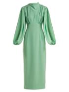 Matchesfashion.com Emilia Wickstead - Niamh Stretch Crepe Pencil Dress - Womens - Light Green