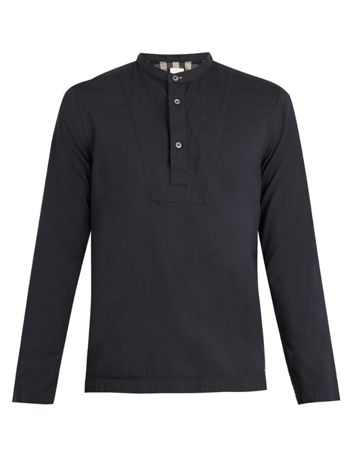 Paul Smith Grandad-collar Cotton-blend Shirt
