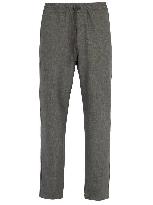 Matchesfashion.com Barena Venezia - Drawstring Waist Stretch Weave Trousers - Mens - Grey