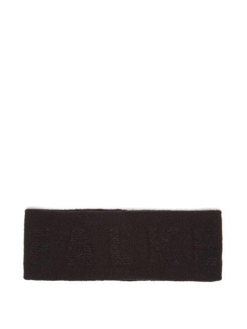Matchesfashion.com Falke - Logo Intarsia Wool Blend Headband - Womens - Black