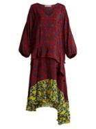 Matchesfashion.com Preen Line - Felicity Floral Print Satin Crepe Dress - Womens - Multi