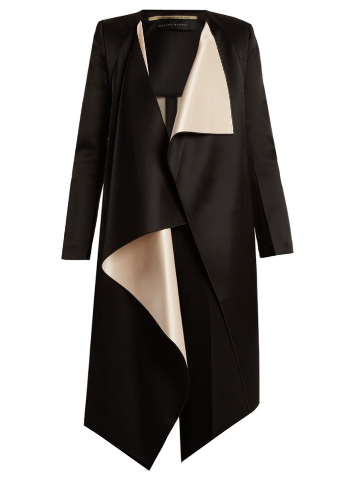 Roland Mouret Studham Draped-front Double-faced Satin Jacket
