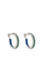 Matchesfashion.com Marni - Crystal Embellished Hoop Earrings - Womens - Green