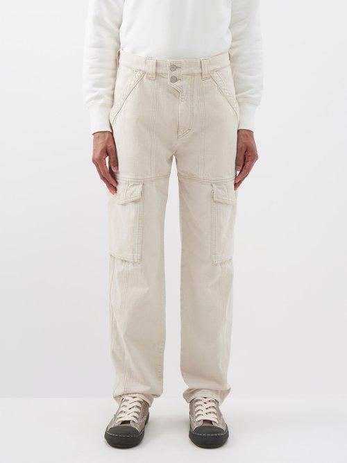 Isabel Marant - Javier Cotton-twill Trousers - Mens - Cream