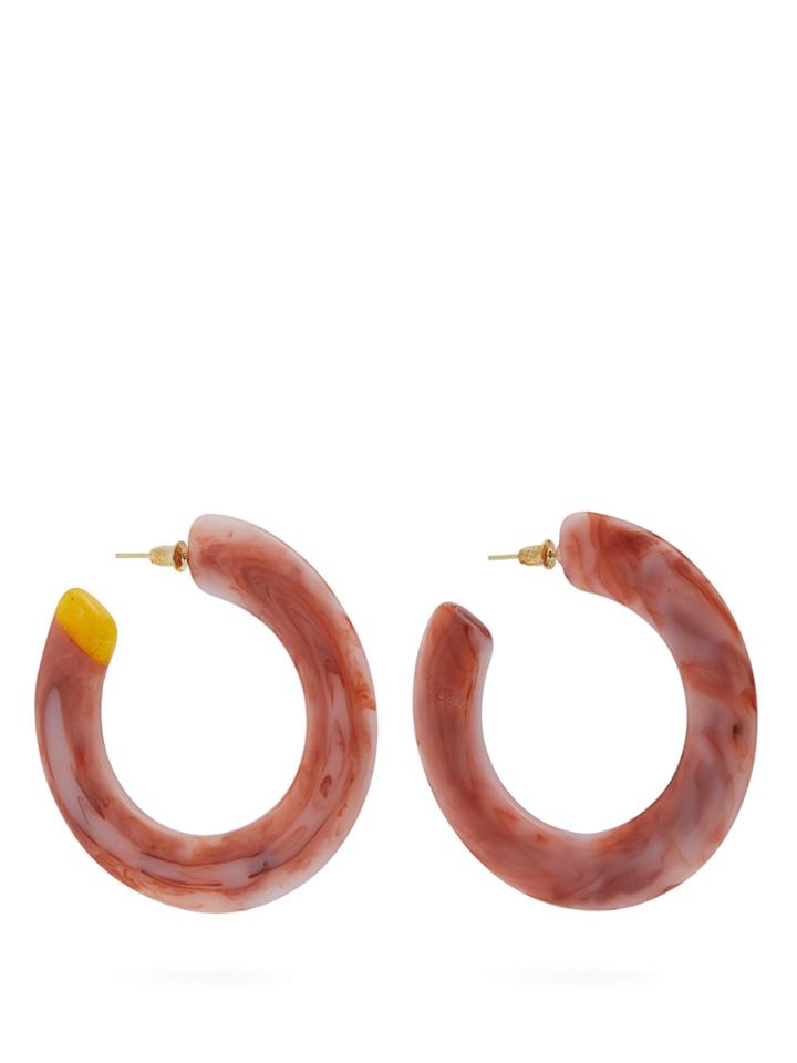Cult Gaia Mira Marbled Acetate Hoop Earrings