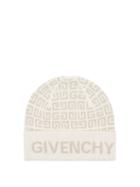 Givenchy - 4g-jacquard Wool-blend Beanie - Womens - Cream Beige