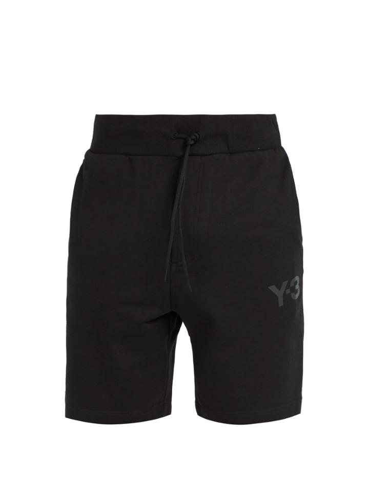 Y-3 Logo-print Drawstring-waist Cotton Shorts