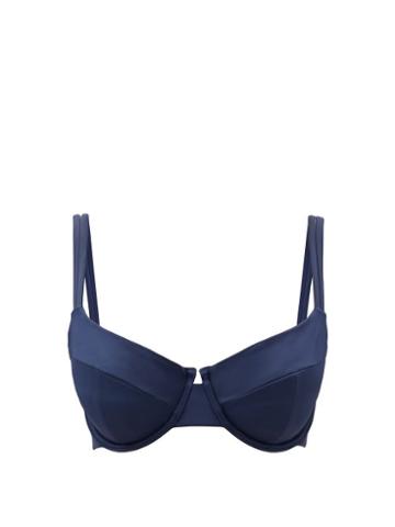 Matchesfashion.com Form And Fold - The Base Bikini Top - Womens - Navy