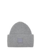 Acne Studios - Pansy Face Patch Wool Beanie Hat - Womens - Grey