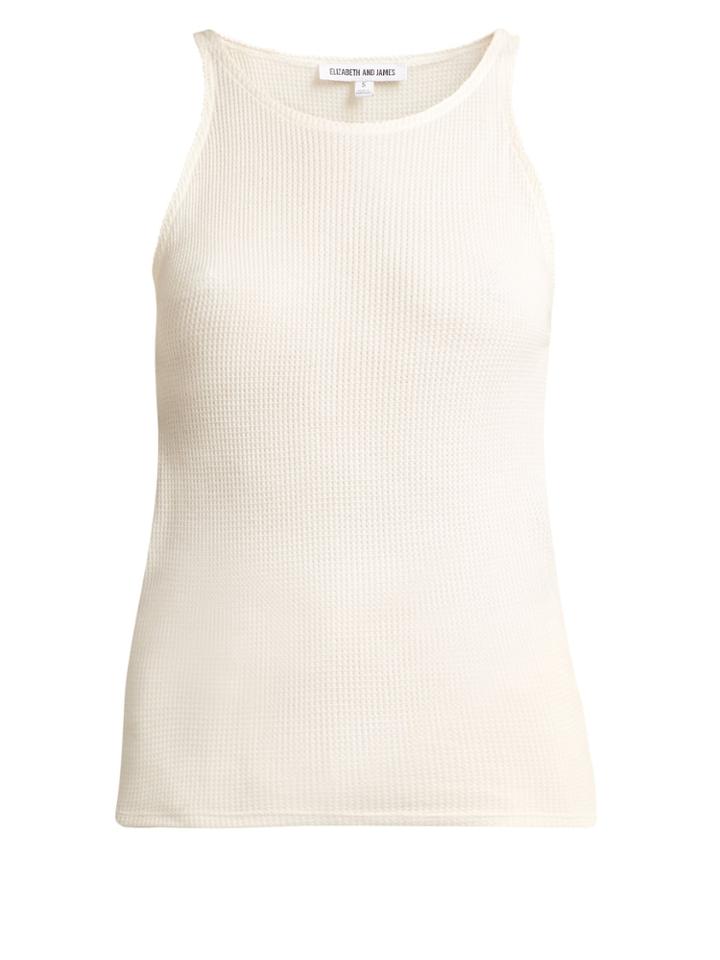 Elizabeth And James Berta Waffle-knit Tank Top