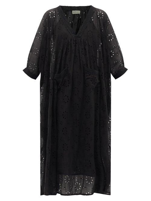 Matchesfashion.com Mes Demoiselles - De Beaurevoir Cotton Kaftan Dress - Womens - Black