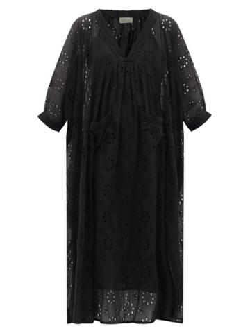 Matchesfashion.com Mes Demoiselles - De Beaurevoir Cotton Kaftan Dress - Womens - Black