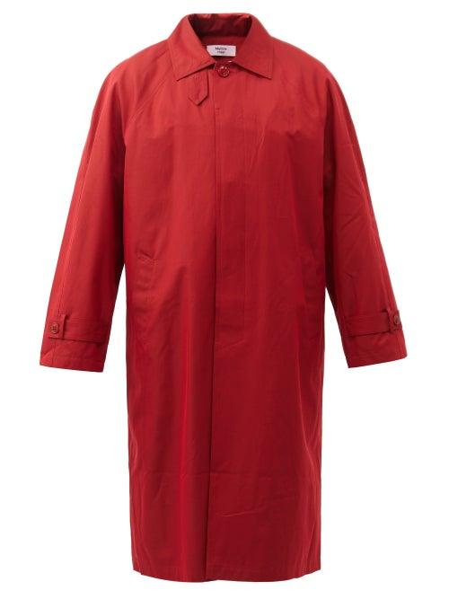 Martine Rose - R-embroidered Cotton-twill Car Coat - Mens - Red