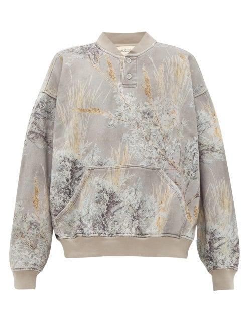 Matchesfashion.com Fear Of God - Prairie Ghost Camo Print Cotton Sweatshirt - Mens - Grey