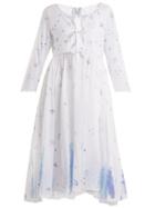 Matchesfashion.com Thierry Colson - Sahar Floral Print Bow Detail Cotton Dress - Womens - White Multi