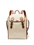 Matchesfashion.com Dolce & Gabbana - Leather-trimmed Canvas Backpack - Mens - Beige